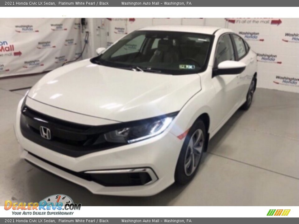 2021 Honda Civic LX Sedan Platinum White Pearl / Black Photo #3