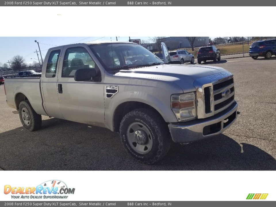 2008 Ford F250 Super Duty XLT SuperCab Silver Metallic / Camel Photo #16