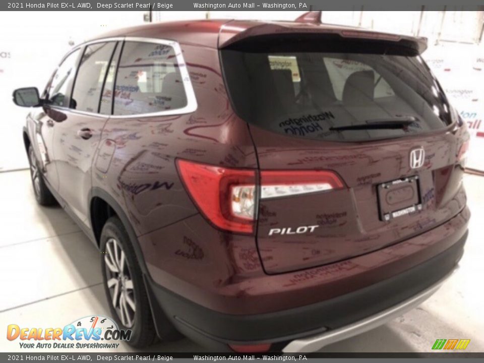 2021 Honda Pilot EX-L AWD Deep Scarlet Pearl / Beige Photo #4