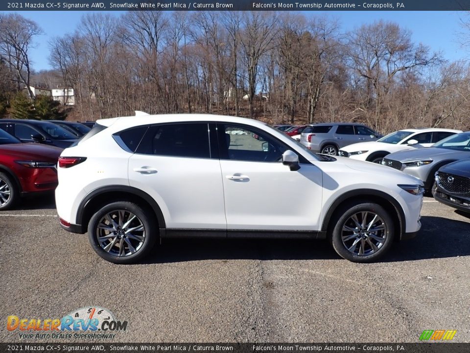 2021 Mazda CX-5 Signature AWD Snowflake White Pearl Mica / Caturra Brown Photo #1