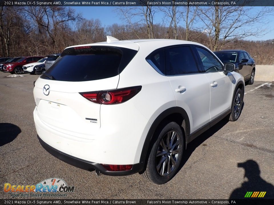 2021 Mazda CX-5 Signature AWD Snowflake White Pearl Mica / Caturra Brown Photo #2