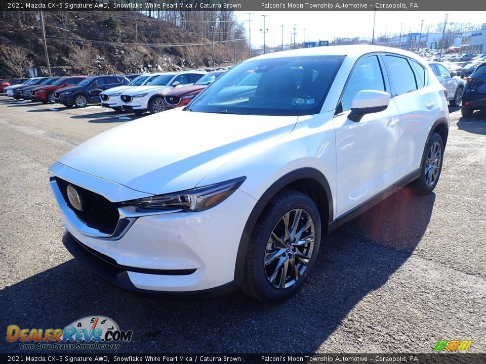 2021 Mazda CX-5 Signature AWD Snowflake White Pearl Mica / Caturra Brown Photo #5