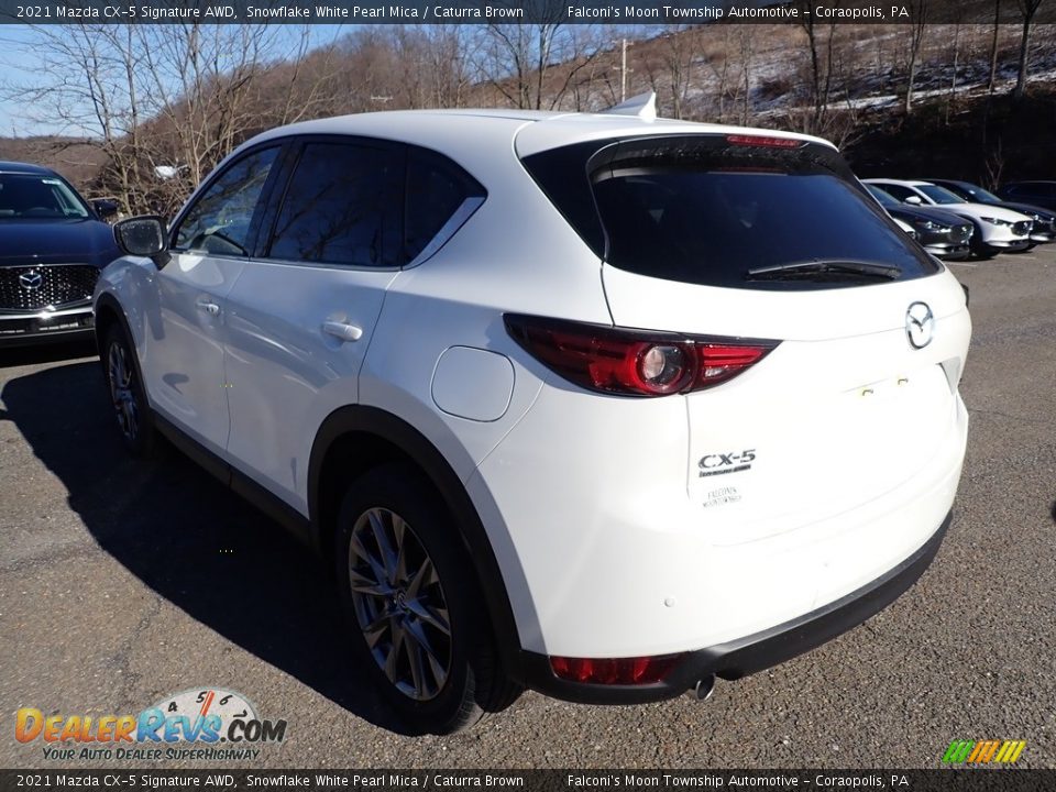 2021 Mazda CX-5 Signature AWD Snowflake White Pearl Mica / Caturra Brown Photo #6