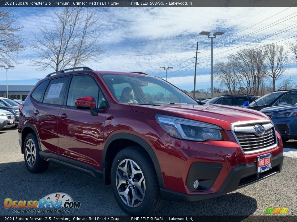 2021 Subaru Forester 2.5i Premium Crimson Red Pearl / Gray Photo #1