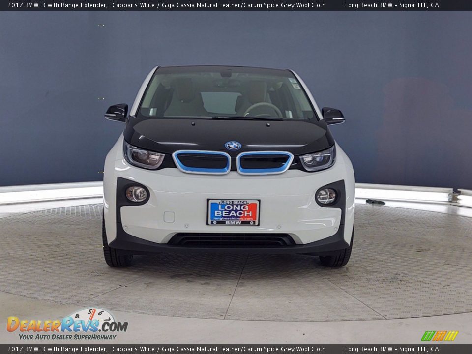 2017 BMW i3 with Range Extender Capparis White / Giga Cassia Natural Leather/Carum Spice Grey Wool Cloth Photo #2