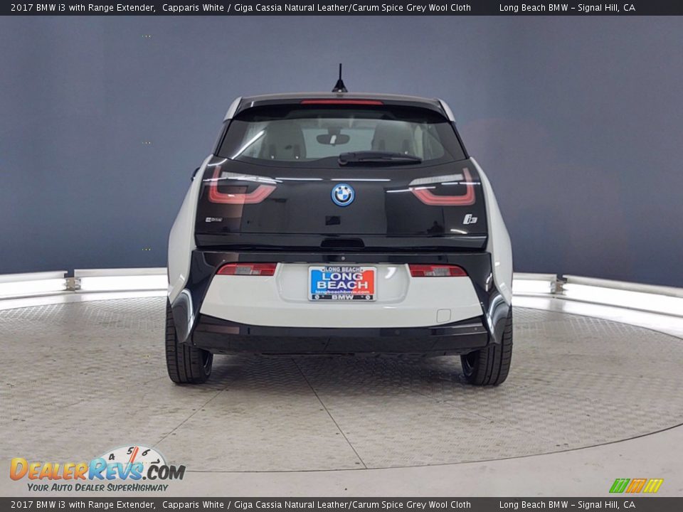 2017 BMW i3 with Range Extender Capparis White / Giga Cassia Natural Leather/Carum Spice Grey Wool Cloth Photo #4