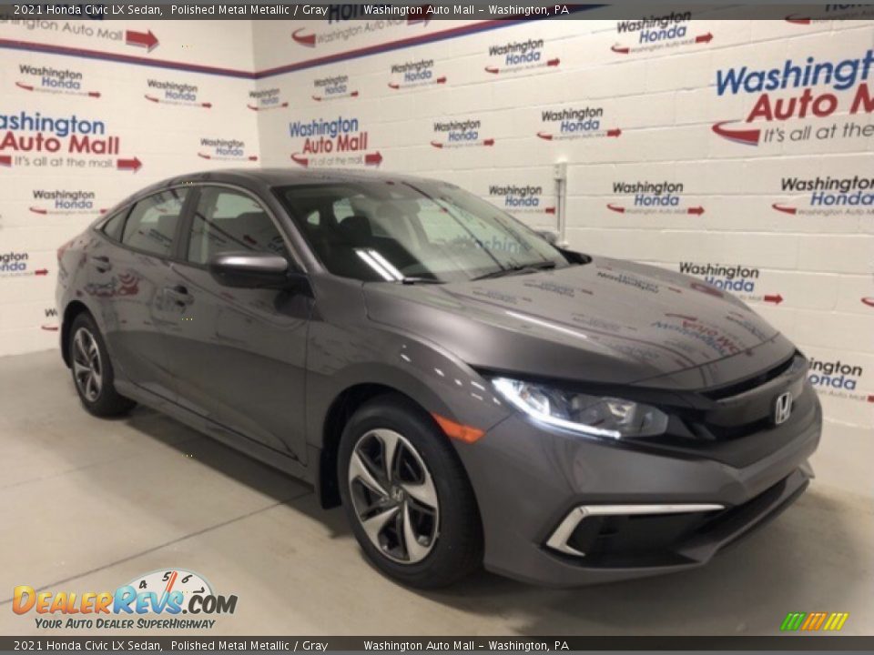 2021 Honda Civic LX Sedan Polished Metal Metallic / Gray Photo #2