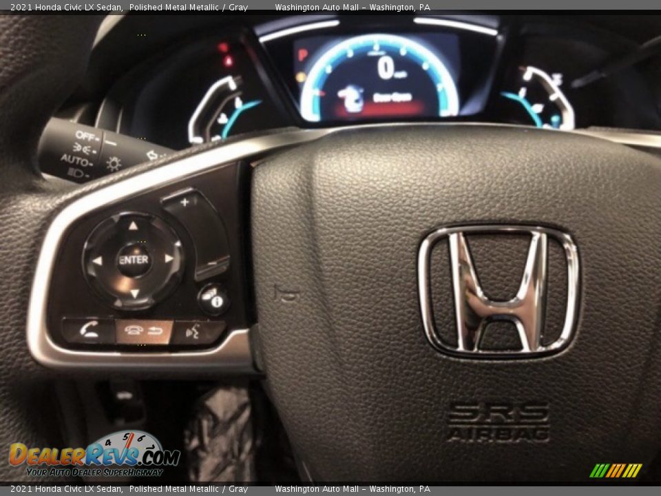 2021 Honda Civic LX Sedan Polished Metal Metallic / Gray Photo #8