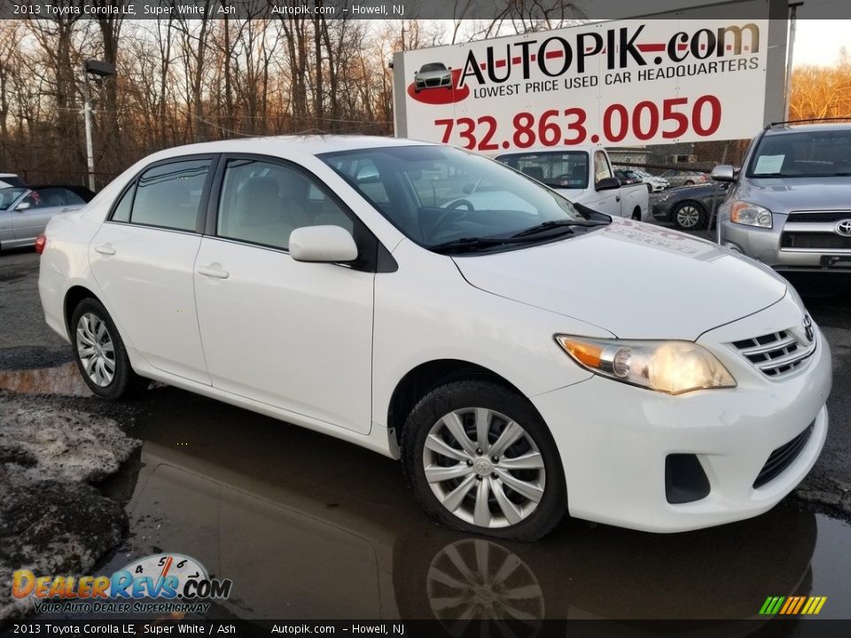 2013 Toyota Corolla LE Super White / Ash Photo #1