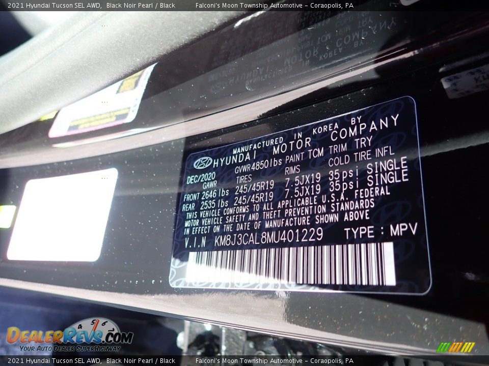 2021 Hyundai Tucson SEL AWD Black Noir Pearl / Black Photo #12