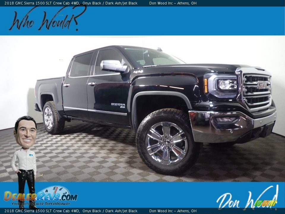 2018 GMC Sierra 1500 SLT Crew Cab 4WD Onyx Black / Dark Ash/Jet Black Photo #1