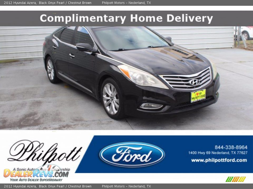 2012 Hyundai Azera Black Onyx Pearl / Chestnut Brown Photo #1