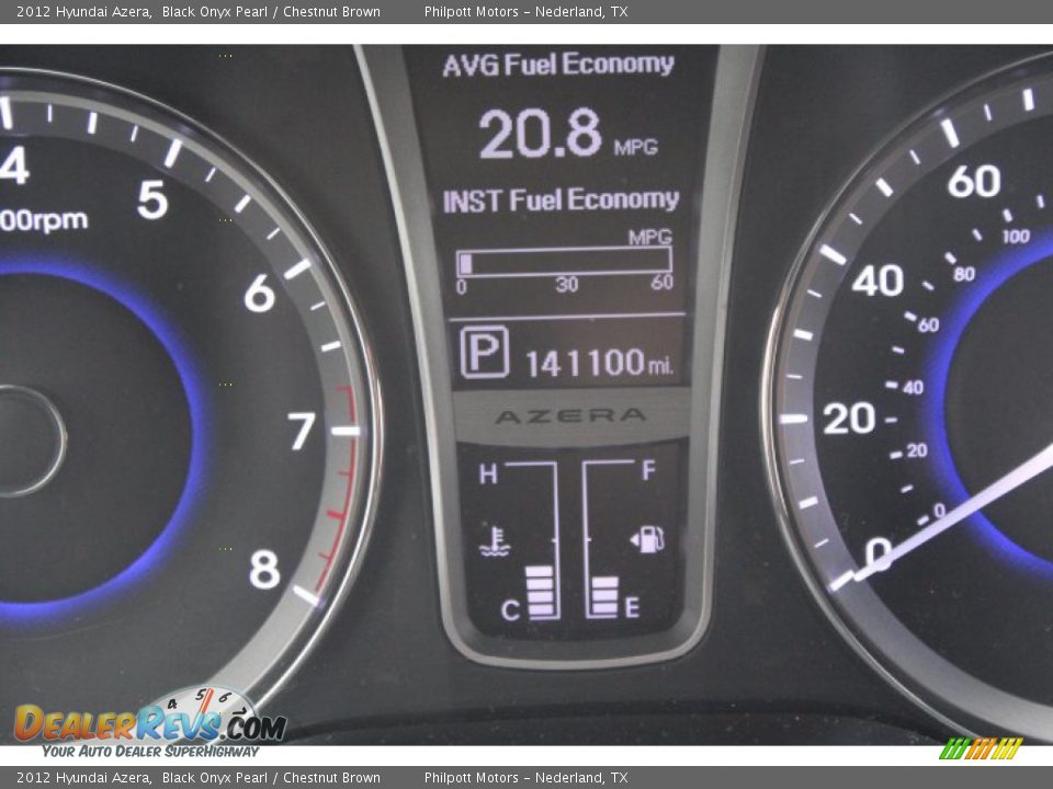 2012 Hyundai Azera Black Onyx Pearl / Chestnut Brown Photo #16