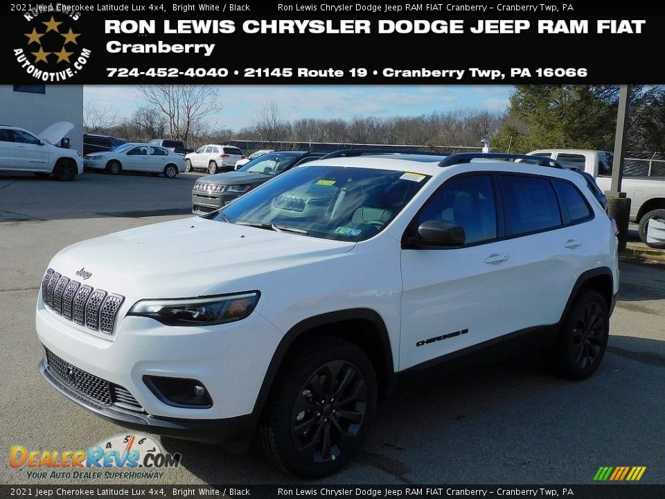 2021 Jeep Cherokee Latitude Lux 4x4 Bright White / Black Photo #1