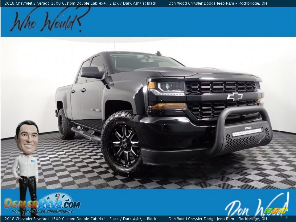 2018 Chevrolet Silverado 1500 Custom Double Cab 4x4 Black / Dark Ash/Jet Black Photo #1