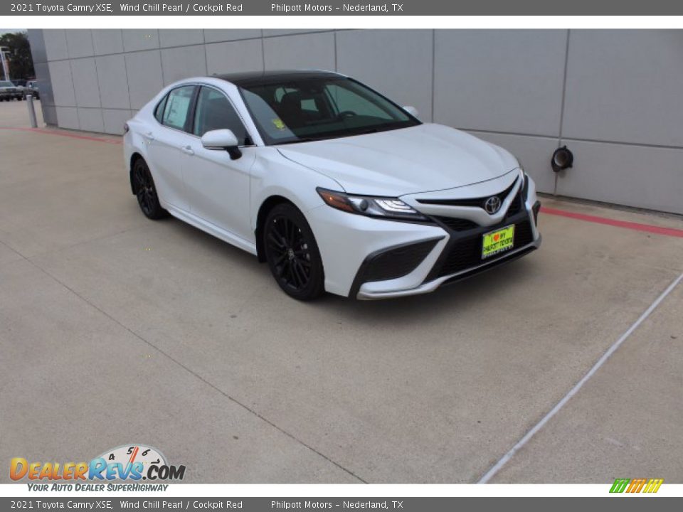 2021 Toyota Camry XSE Wind Chill Pearl / Cockpit Red Photo #2