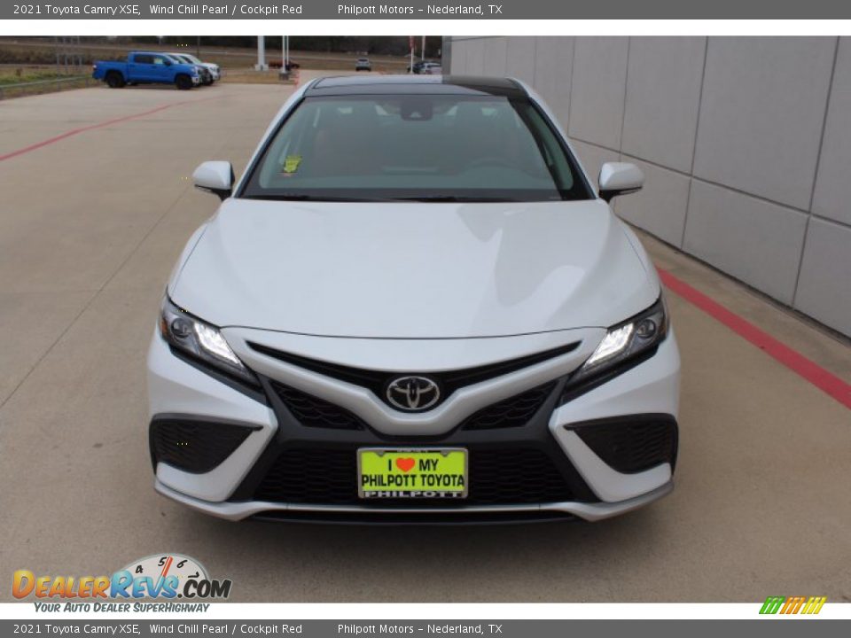 2021 Toyota Camry XSE Wind Chill Pearl / Cockpit Red Photo #3