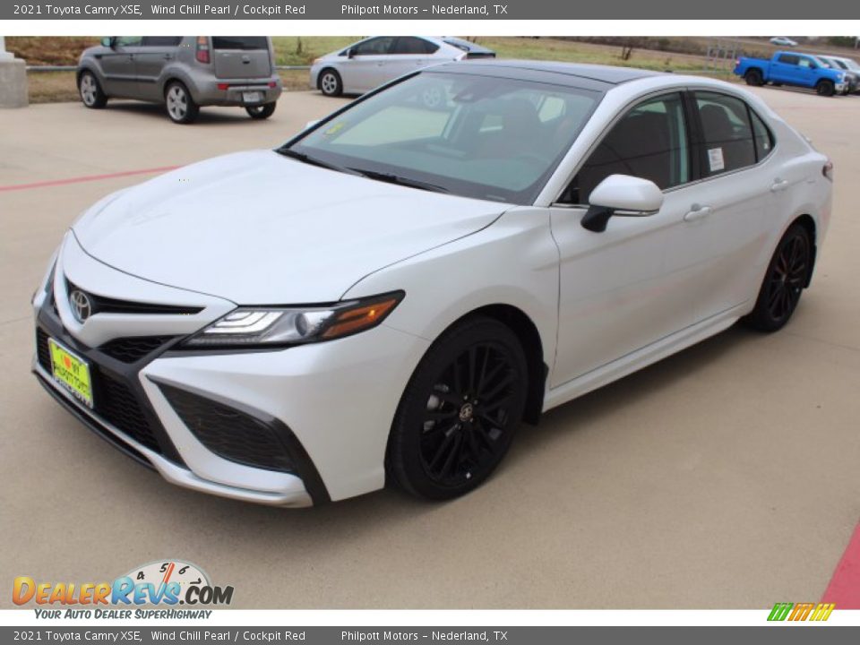 2021 Toyota Camry XSE Wind Chill Pearl / Cockpit Red Photo #4
