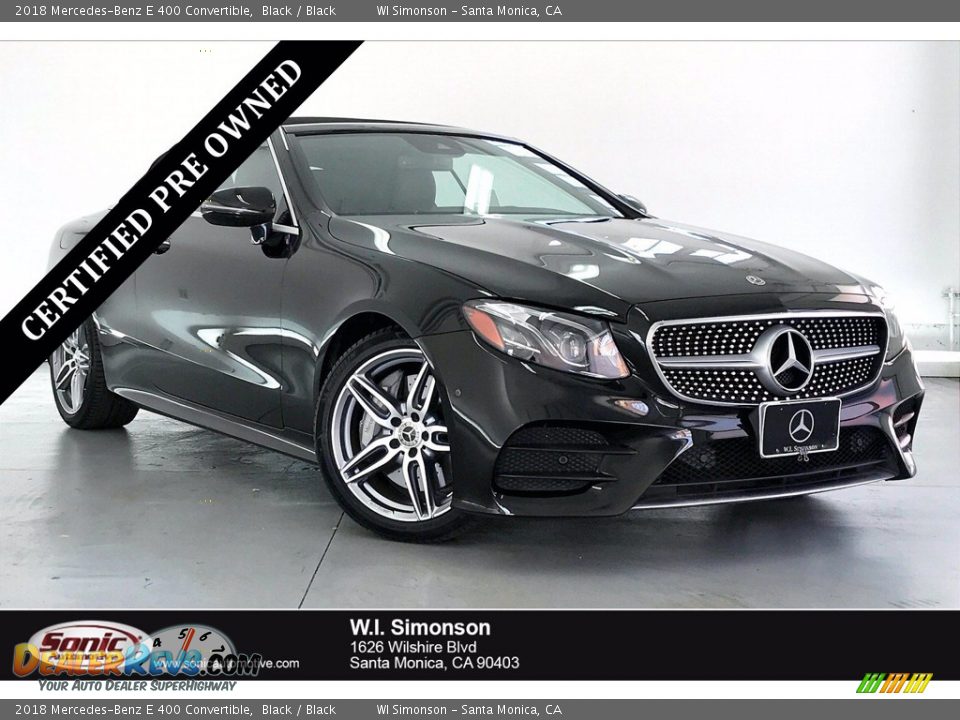 2018 Mercedes-Benz E 400 Convertible Black / Black Photo #1