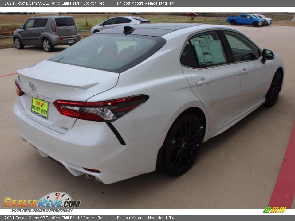 2021 Toyota Camry XSE Wind Chill Pearl / Cockpit Red Photo #8