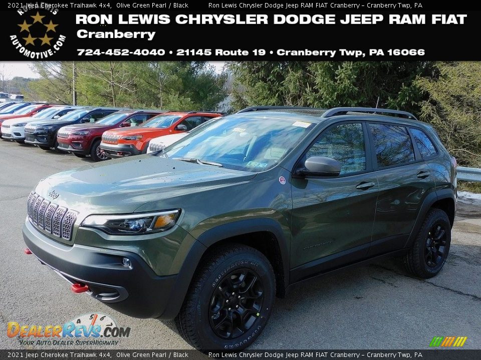 2021 Jeep Cherokee Traihawk 4x4 Olive Green Pearl / Black Photo #1