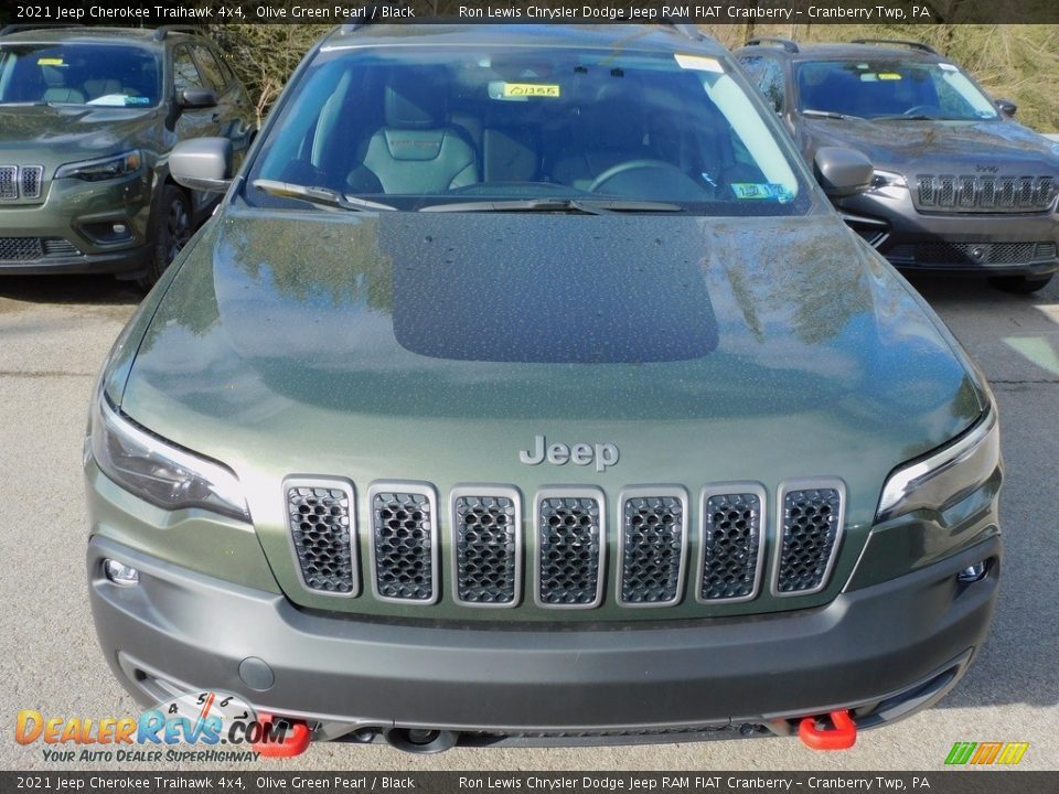 2021 Jeep Cherokee Traihawk 4x4 Olive Green Pearl / Black Photo #2