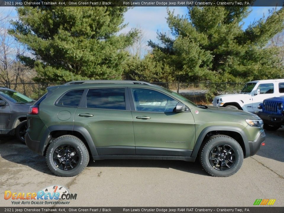 Olive Green Pearl 2021 Jeep Cherokee Traihawk 4x4 Photo #4