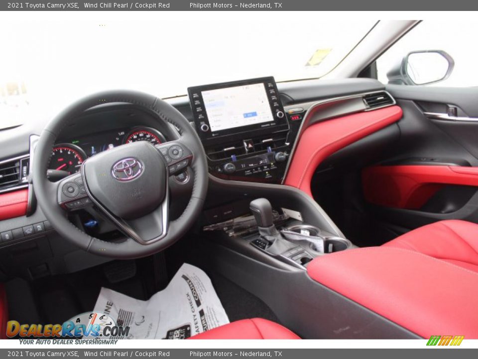 2021 Toyota Camry XSE Wind Chill Pearl / Cockpit Red Photo #21