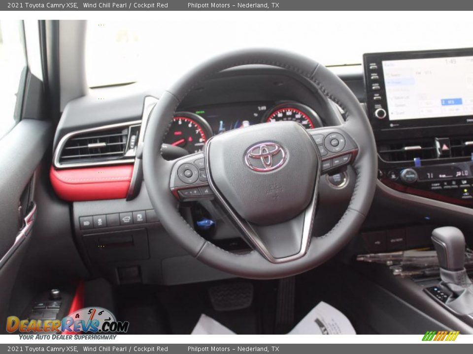 2021 Toyota Camry XSE Wind Chill Pearl / Cockpit Red Photo #22