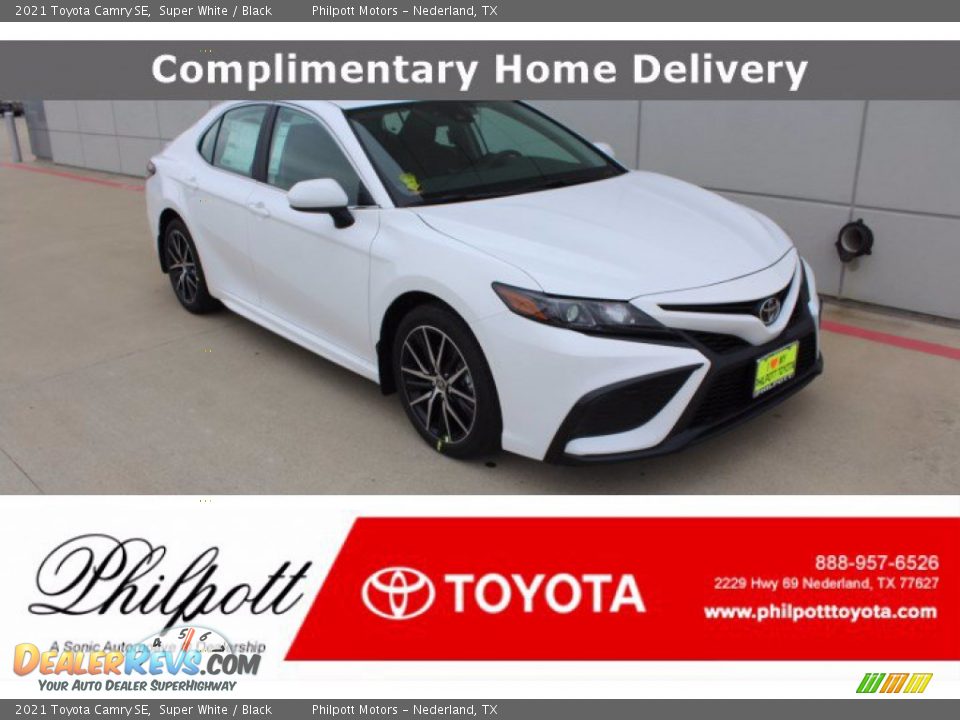 2021 Toyota Camry SE Super White / Black Photo #1