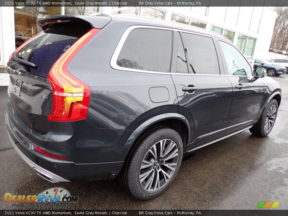 2021 Volvo XC90 T6 AWD Momentum Savile Gray Metallic / Charcoal Photo #2