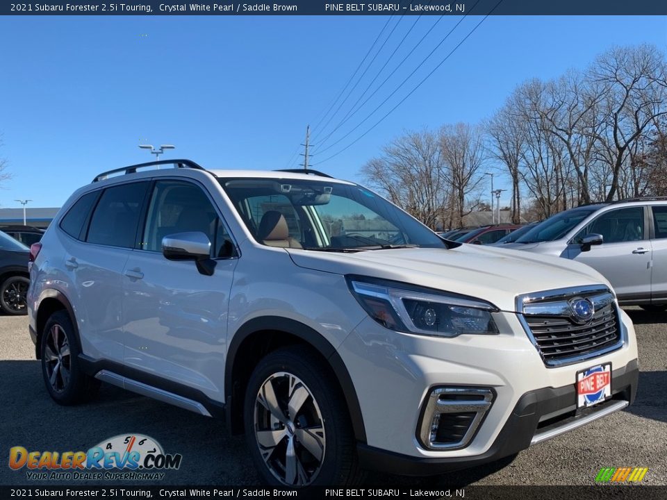 2021 Subaru Forester 2.5i Touring Crystal White Pearl / Saddle Brown Photo #1