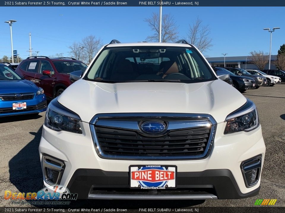 2021 Subaru Forester 2.5i Touring Crystal White Pearl / Saddle Brown Photo #3