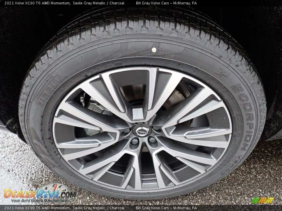 2021 Volvo XC90 T6 AWD Momentum Savile Gray Metallic / Charcoal Photo #6