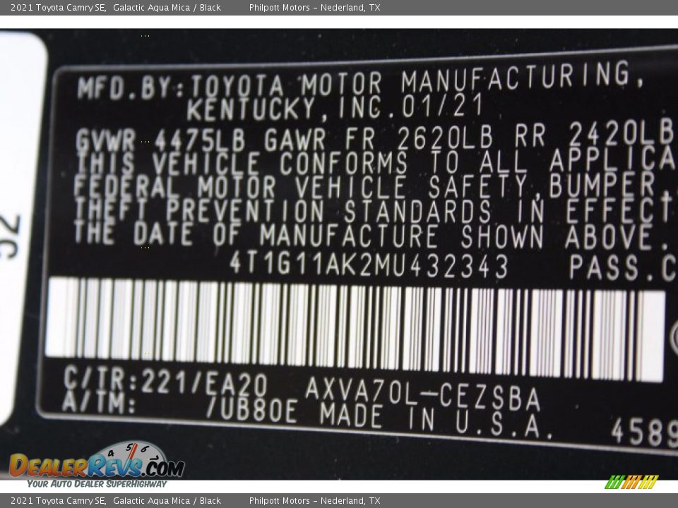 2021 Toyota Camry SE Galactic Aqua Mica / Black Photo #23