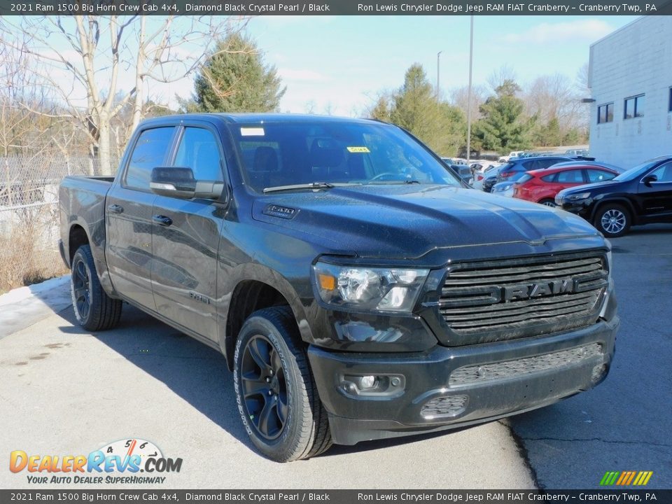 2021 Ram 1500 Big Horn Crew Cab 4x4 Diamond Black Crystal Pearl / Black Photo #3