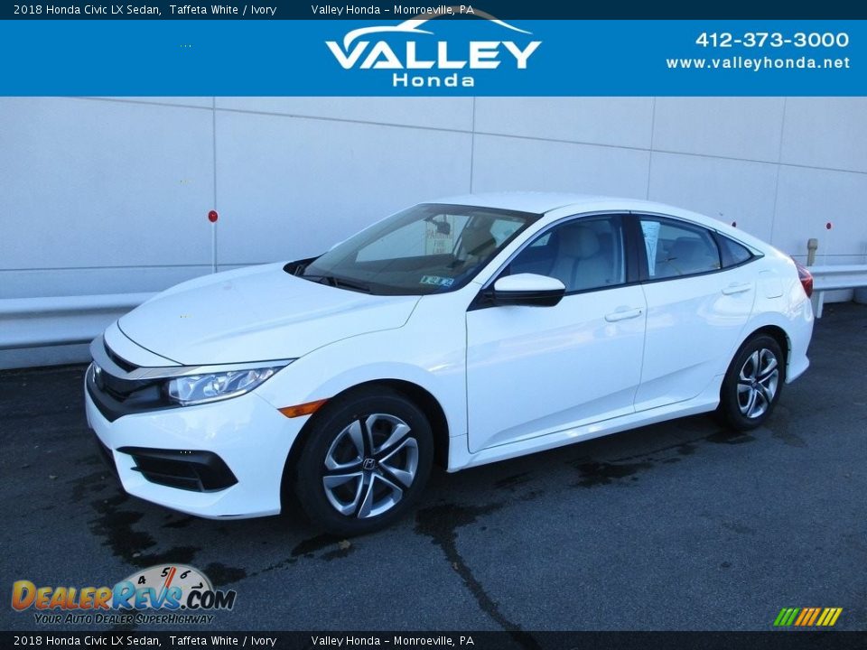 2018 Honda Civic LX Sedan Taffeta White / Ivory Photo #1