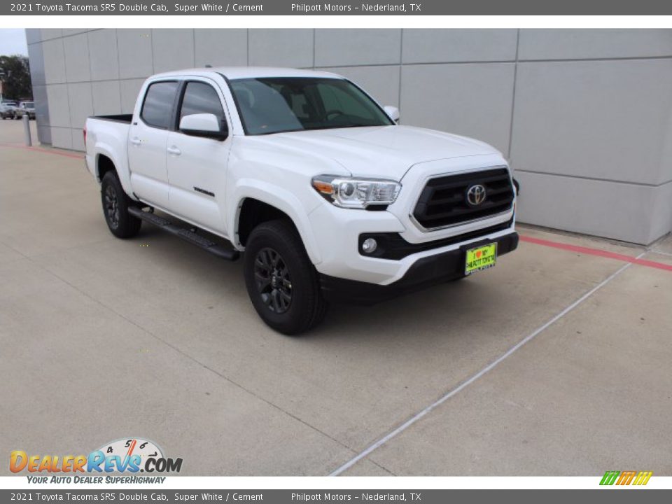 2021 Toyota Tacoma SR5 Double Cab Super White / Cement Photo #2