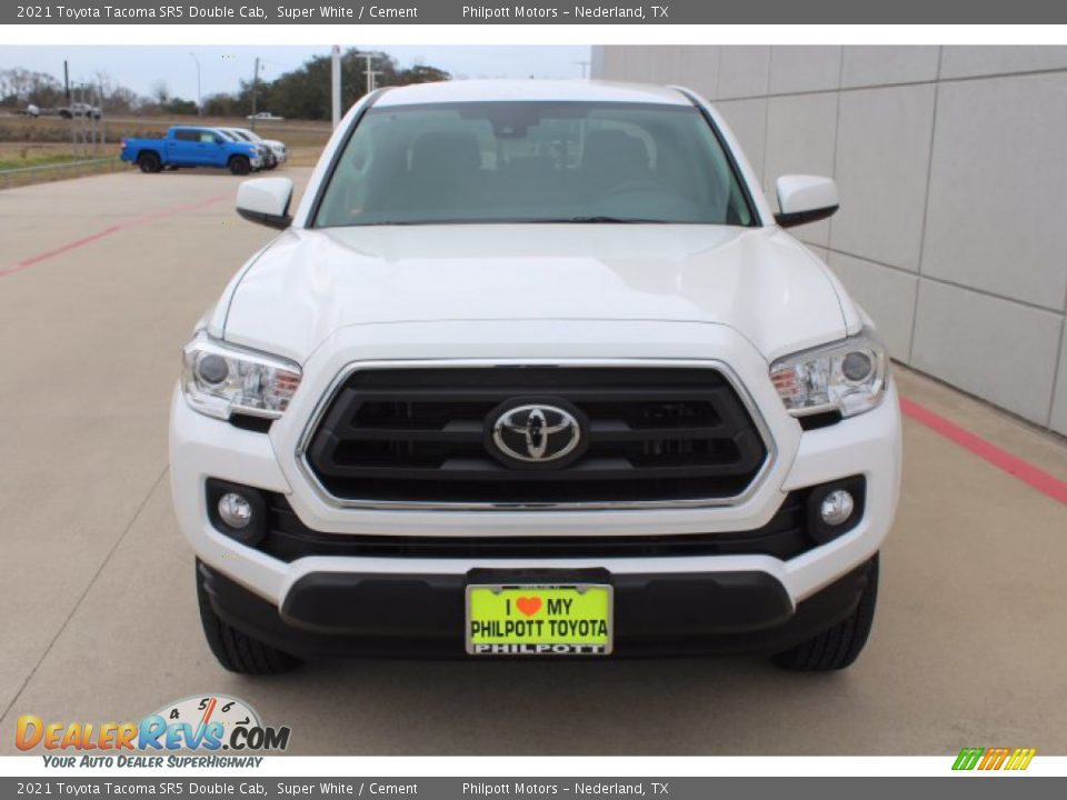 2021 Toyota Tacoma SR5 Double Cab Super White / Cement Photo #3