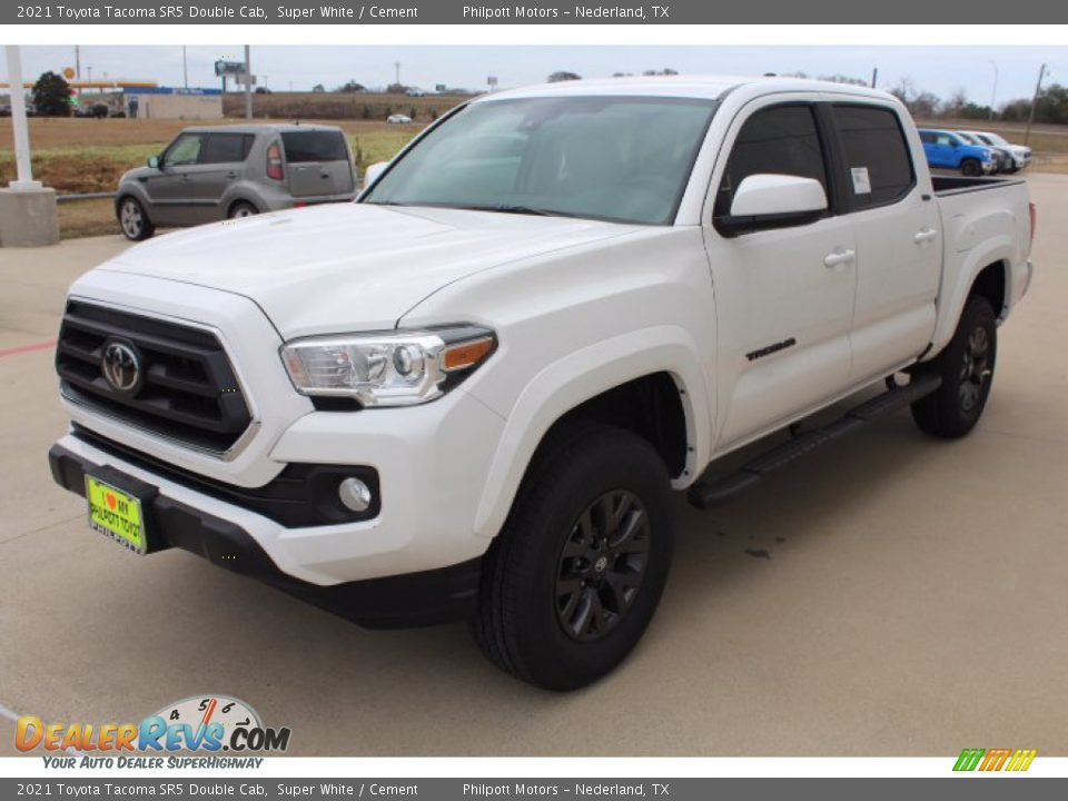 2021 Toyota Tacoma SR5 Double Cab Super White / Cement Photo #4