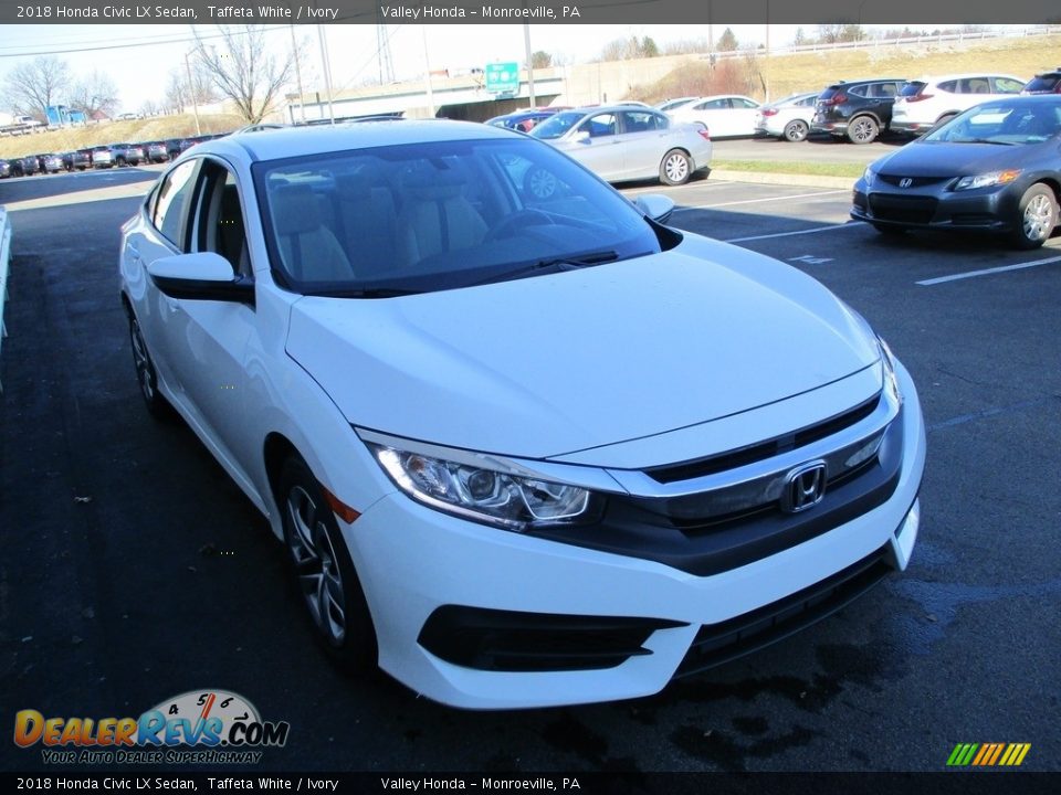 2018 Honda Civic LX Sedan Taffeta White / Ivory Photo #7