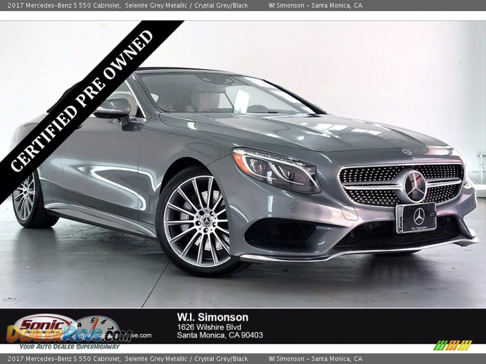 2017 Mercedes-Benz S 550 Cabriolet Selenite Grey Metallic / Crystal Grey/Black Photo #1