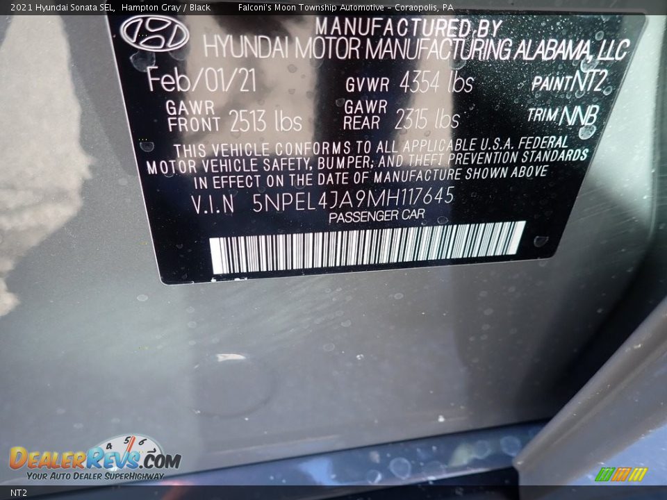 Hyundai Color Code NT2 Hampton Gray