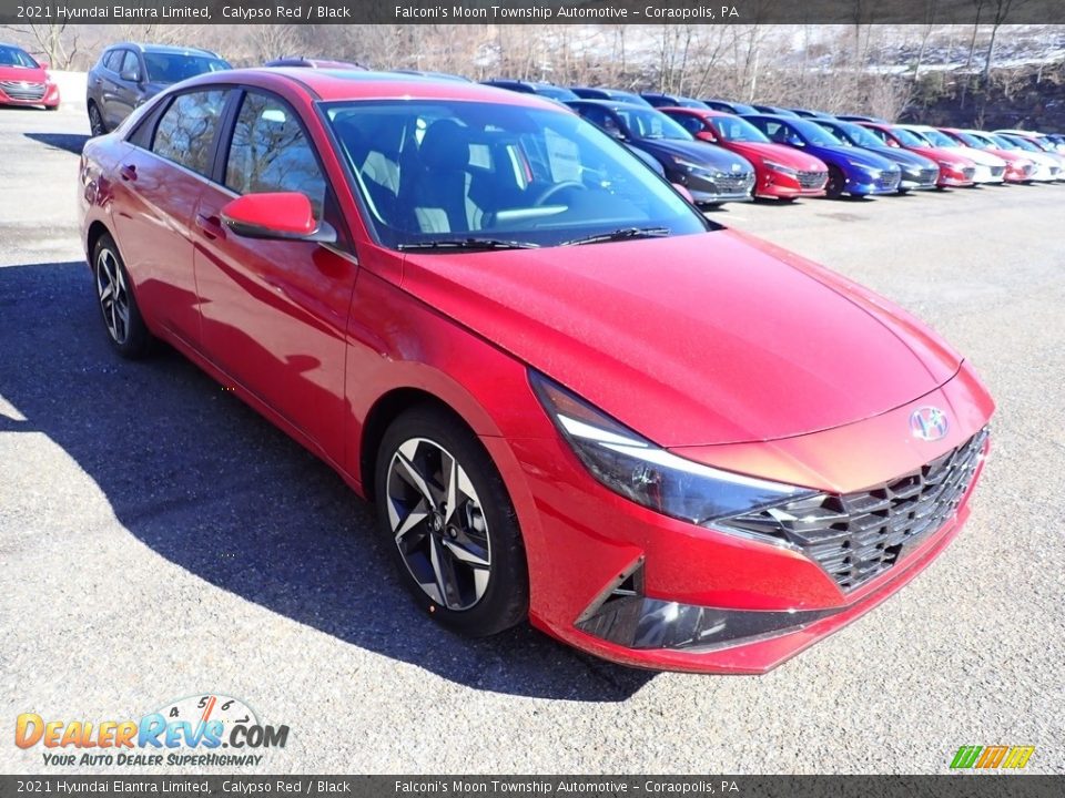 2021 Hyundai Elantra Limited Calypso Red / Black Photo #3