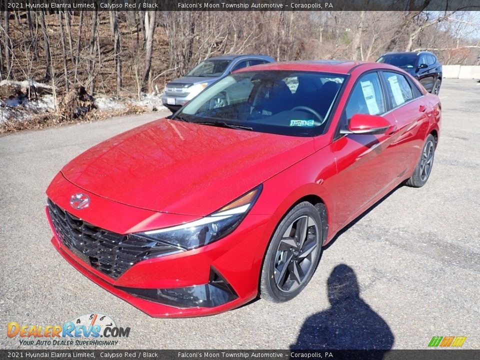 2021 Hyundai Elantra Limited Calypso Red / Black Photo #5