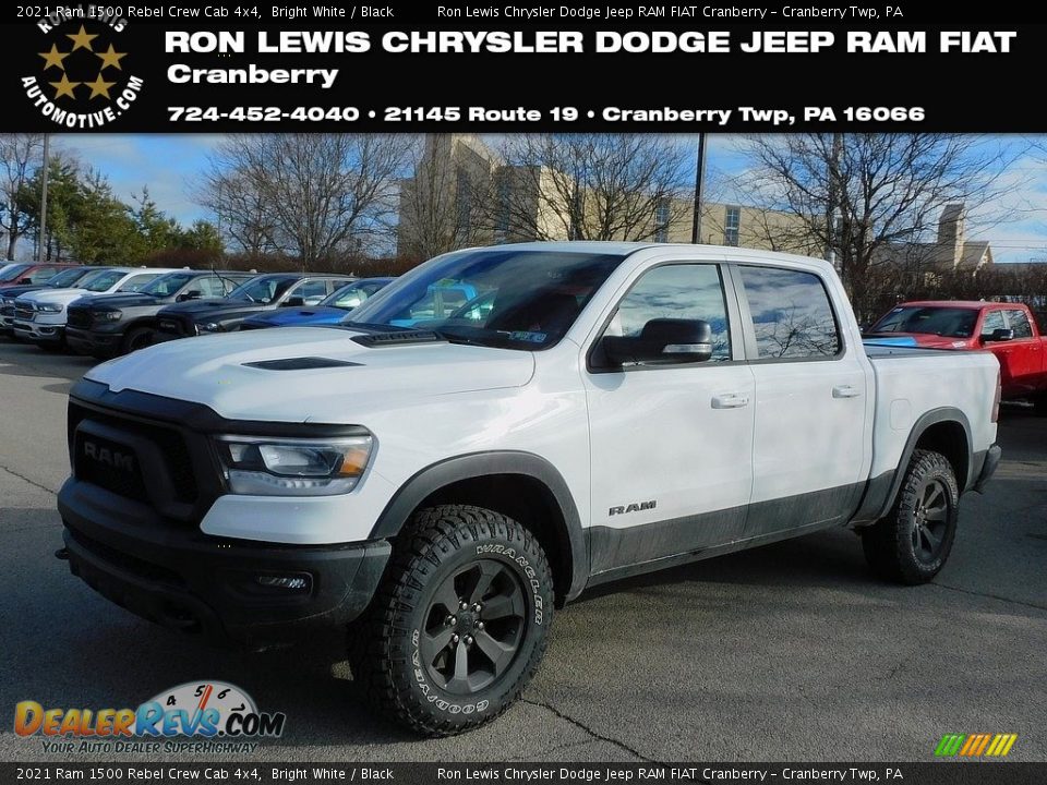 2021 Ram 1500 Rebel Crew Cab 4x4 Bright White / Black Photo #1