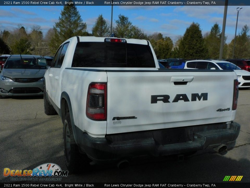 2021 Ram 1500 Rebel Crew Cab 4x4 Bright White / Black Photo #8
