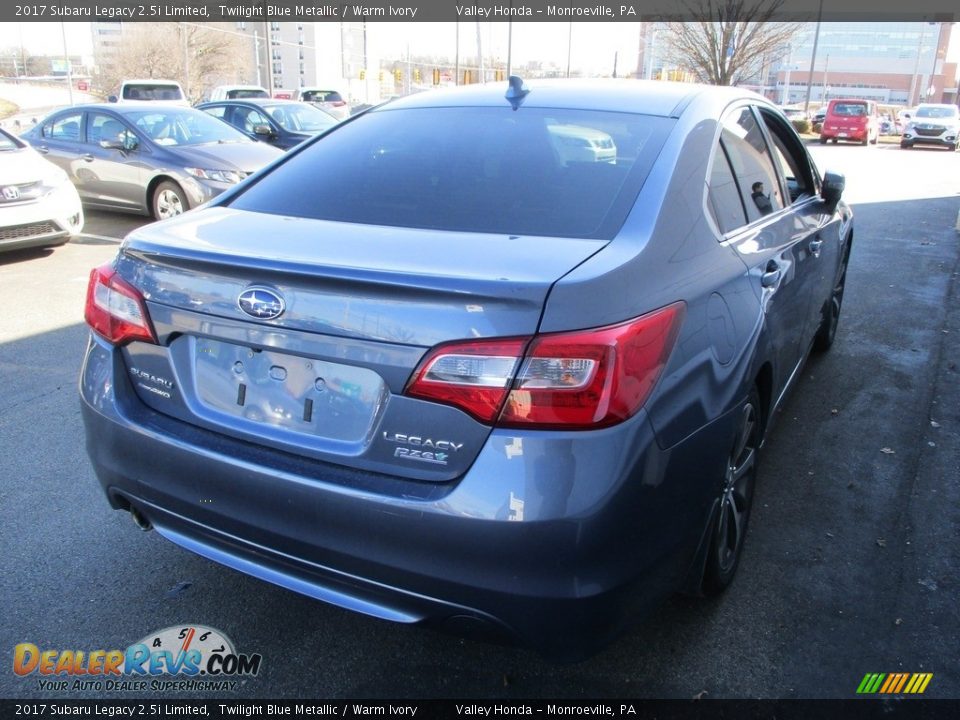 2017 Subaru Legacy 2.5i Limited Twilight Blue Metallic / Warm Ivory Photo #5