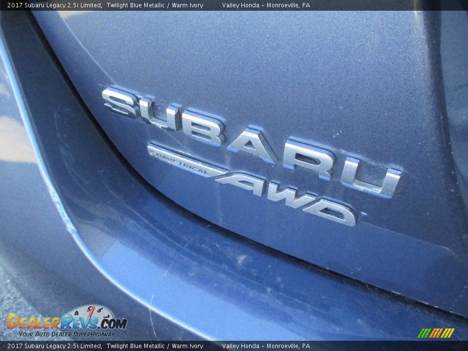 2017 Subaru Legacy 2.5i Limited Twilight Blue Metallic / Warm Ivory Photo #6