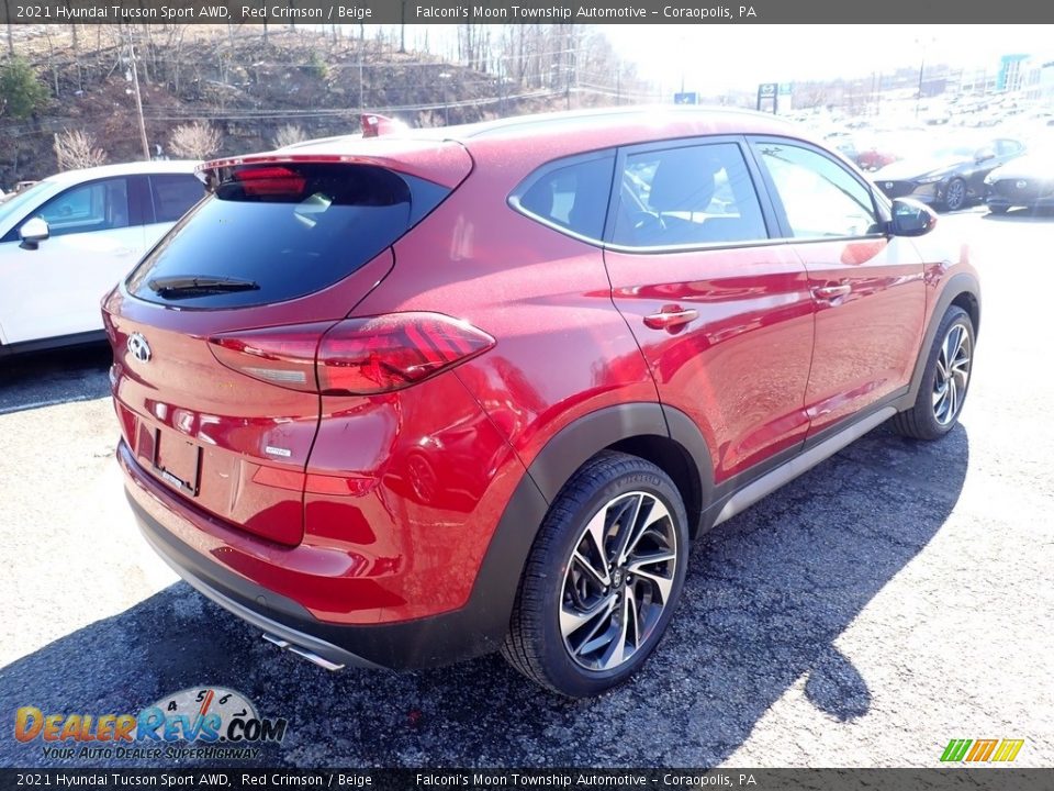 2021 Hyundai Tucson Sport AWD Red Crimson / Beige Photo #2